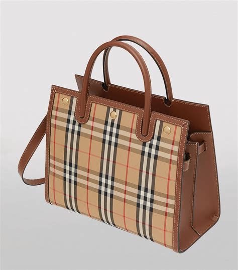 burberry title vintage check tote bag|second hand burberry bags.